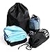 JOLITCHION Microfiber Towels for Travel,Beach,Yoga,Golf,Camping,and Swimming,Outdoor Gym Towel,2-pack Quick Drying Travel Towel Set Mash Bag and 1 FREE Drawstring Backpack Bag