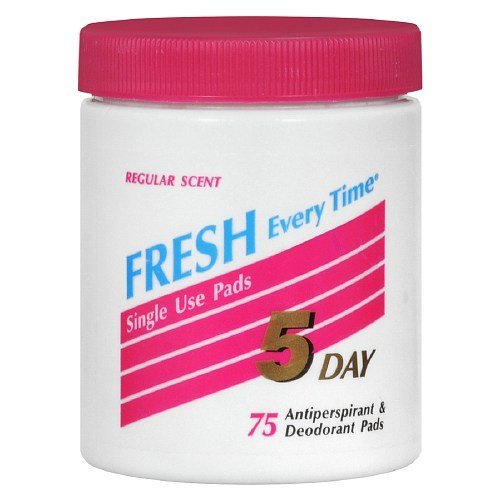 5 Day Antiperspirant and Deodorant Pads, Regular Scent - 75 Each (Pack of 2)