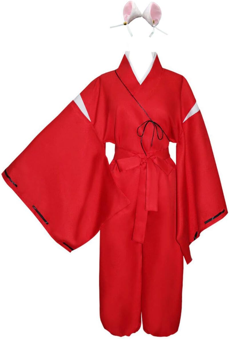 Inuyasha Cosplay Inuyasha Costume with Inuyasha Ears Halloween Costume Anime Cosplay