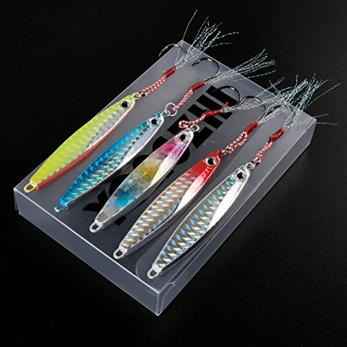 image for YONGZHI Fishing Lures Metal VIB Hard Spinner Blade Baits with Feathers