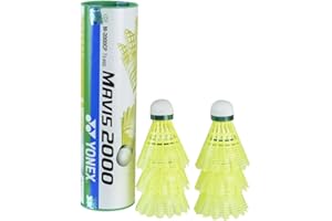 YONEX Mavis 2000 Green Cap Nylon Shuttlecock, Pack of 6 (Yellow)