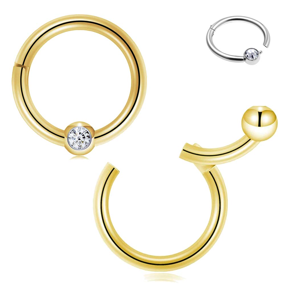 Funseedrr Horseshoe Nose Septum Labret Ring Surgical Steel 16G 8mm 10mm 12mm Hoop Lip Tragus Helix Cartilage Eyebrow Piercing Ring