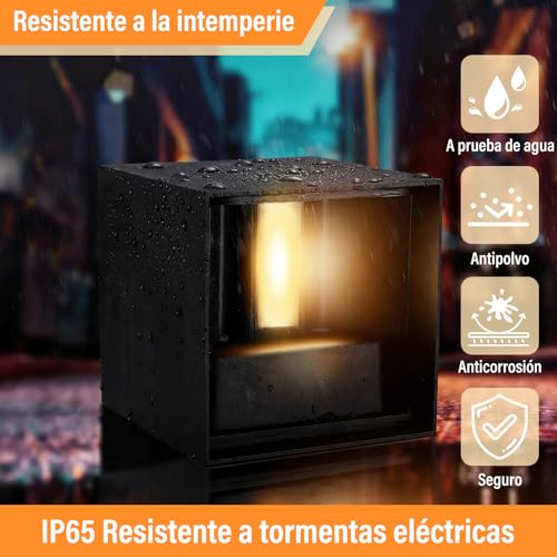 KIROGILY 4 Pcs Lampara de Pared Exterior, 12 W Lamparas de Pared Interior de Casas, Arbotantes de Pared, Iluminacion Hogar Muro, Impermeable IP65, Ángulo de Haz Ajustable Hacia Arriba Y Hacia Abajo