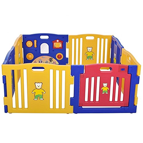 EAZYGOODS 8 Panel Baby Kids Playpen Folding Room Divider with