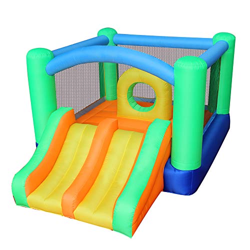 RETRO JUMP Inflatable Bounce House Slides Moonwalk Castle Kids Bouncy Playhouse for Birthday Party Gift with Blower