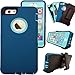 iphone 6s Plus Case,Kecko® Shockproof High Impact Tough Rubber Rugged Hybrid Case Cover Skin w/ Built-in Screen Protector&Belt Clips for iphone 6 Plus/6S Plus-Rose/Black/Blue (T/LB)
