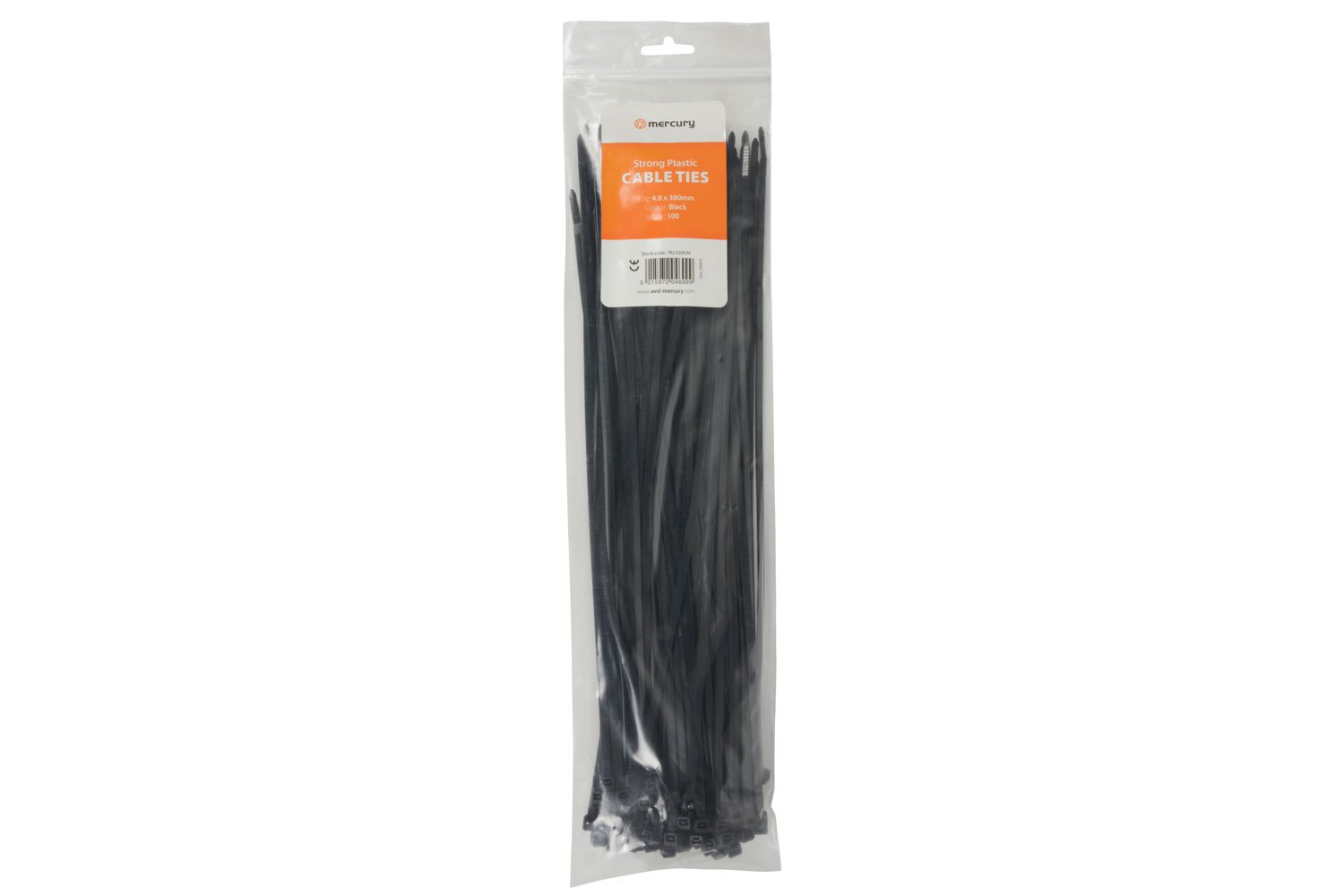 Quality Cable Ties | 4.8 x 380mm | Bag Of 100 Pieces | Black