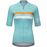 Santic Cycling Jersey Women's Shorts Sleeve Tops Bike Shirts Bicycle Jacket Full Zip with Pockets Andrea