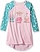 Komar Kids Girls' Big Printed Long Sleeve Jersey Nightgown