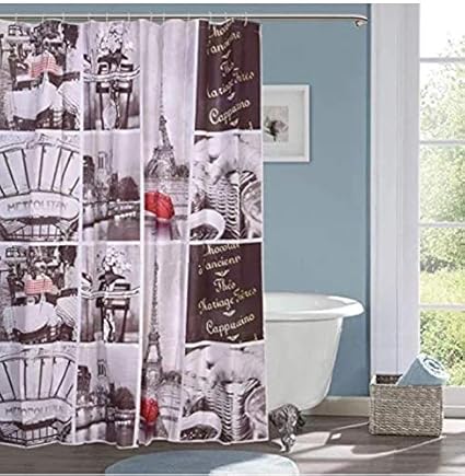 TIB PVC Waterproof Designer 7 feet Shower Curtain (1 Pcs)