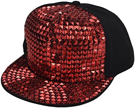 Men/Women Bling Baseball Caps with Ponytail Hole, Sequin Ball Hat for Disco/Hip Hop/Punk Rock/Party H_H-M-2