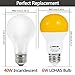 LOHAS LED Dusk to Dawn Sensor Light Bulb, 40W Equivalent A19 Yellow LED Bulbs 2000K, E26 Base, Auto on/off, 500 Lumens, Non-Dimmable(4 Pack)
