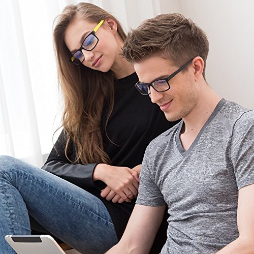HornetTek YEL107 Computer & Gaming Glasses with Blue Light Protection & UV Filter Eyewear Light Weight Frame Crystal Lens