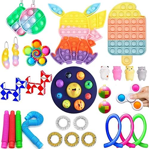 Wobame Fidget Pack Fidget Toy Set Fidget Toys Pack, Fidget Toy Pack Cheap with Big Size Push Pop