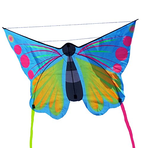 Besra Huge Colorful Butterfly Kite Single Line Easy To Fly Insect Nylon Kite With Handle & Strings (Butterfly)