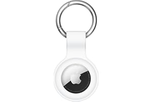 Linsaner Compatible with AirTag Case Keychain Air Tag Holder Silicone AirTags Key Ring Cases Tags Chain Apple AirTag GPS Item Finders Accessories，White