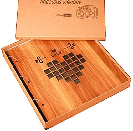 Yamde wood Frame Cover Photo Album 800 Pockets Hold 4x6 Photos