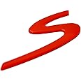 Zorratin Large red "S" S Letter Rear Trunk Boot Lid Hatch Tailgate Emblem Badge for Porsche 911 Cayenne carrera turbo panamera boxster