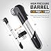 GIYO Mini Bike Pump Portable, 120 PSI High Pressure Bicycle Air Pump Fits Presta & Schrader Automatically Patch and Mount Kits Included