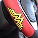 BDK Wonder Woman Velvet Grip Steering Wheel Cover - Black/Red on Smooth Velour for Cars Trucks SUVs - 15