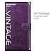 WaterFox iPhone 6/7 / 8 Plus Wallet Case with 4 Card Holder for Women, Detachable Cover Flip Folio PU Leather Wrist Strap Removable Magnetic Kickstand with Floral Flower Design for Girls - Purple