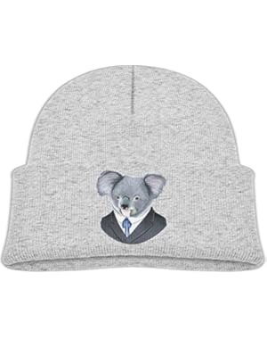 Kids Funny Dapper Animal Koala In Suit Casual Flexible Winter Knit Hats/Ski Cap/Beanie/Skully Hat Cap