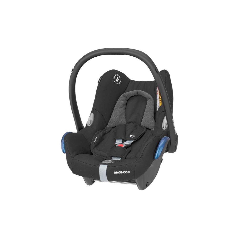 Maxi-Cosi CabrioFix Babyschale, Baby-Autositze Gruppe 0+ (0-13 kg), nutzbar bis ca. 12 Monate, passend für FamilyFix-Isofix Basisstation, Essential Black (schwarz)