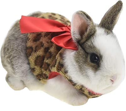Fladorepet Winter Kostum Fur Kaninchen Mit Leopardenschleife Fur Frettchen Kostum Outfits Fur Kleine Tiere Amazon De Haustier