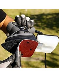 TECCPO   Sandalias orbitales para ratón, 120 V, 1,6 Amp, 15.500 OPM, 12 unidades de papel de lija, lata de polvo reciclable y sistema de recogida de polvo de alto rendimiento para bricolaje  TAMS23P