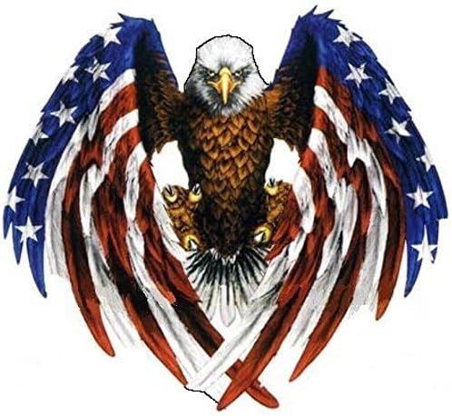 American Eagle Patriotic American Flag - 3" Vinyl Sticker Decal - For Car Laptop I-Pad Phone Helmet Hard Hat - Waterproof Decal Vinyl - Made in USA 3 in. x 3 in.