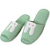 EURO SKY Pinstripe Rabbit Antiskid Waterproof Indoor Slippers Household shoes Green