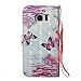 Firefish Galaxy S7 Edge Leather Case, TPU Magnetic Closure Ultra Slim Case Folio Kickstand Card Slots Holder Cover[Wrist Strap] Cash Full-Body Protective Cover for Samsung Galaxy S7 Edge-Butterfly