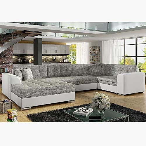 Sofamobili Canapé Dangle Convertible Gris Et Blanc Luka 2