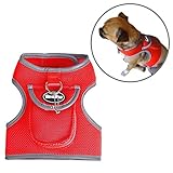 Dog Backpack Harness Puppy Vest - Soft Mesh Pet Padded Harnesses with Pocket,Red Small