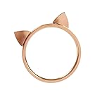 18k Rose Gold Plated Titanium Cat Ears Ring Kitty Cat Ring Size 4-8 (6)