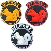 Secret Squirrel Morale PVC Patch by Ewkft (D(Bundle 3 Pieces))