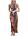 eshion Women Summer Long Backless Bodycon Beach Casual Maxi Floral Print Boho Dress