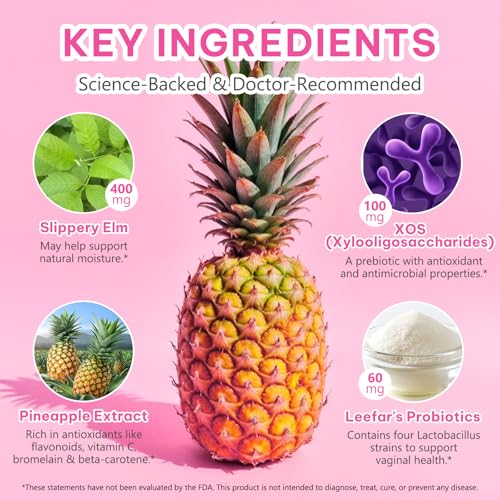 Probiotics Gummies for Women Wellness, Pineapple Flavor, 60 Gummies (1 Pack)