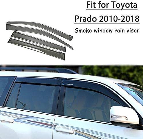 LANDPARD 1set ABS Rain Smoke Window Visor Car Wind Deflector for Toyota Prado J150 2010 2011 2012 2013 2014 2015 2016 2017 2018
