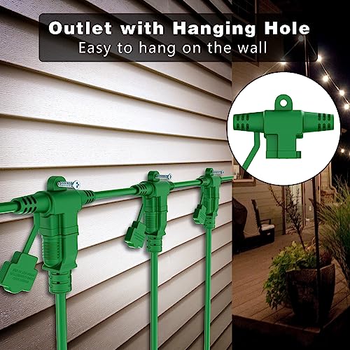 KASONIC Outdoor Extension Cord 50 FT, Evenly Spaced 6 Outlets Plugs, 16