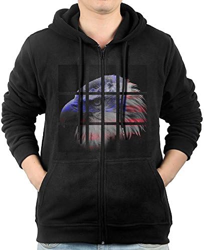 WRTU Blue American Flag Eagle Young Men Big Pockets Unique Full Zip BTS Sweatshirthoody
