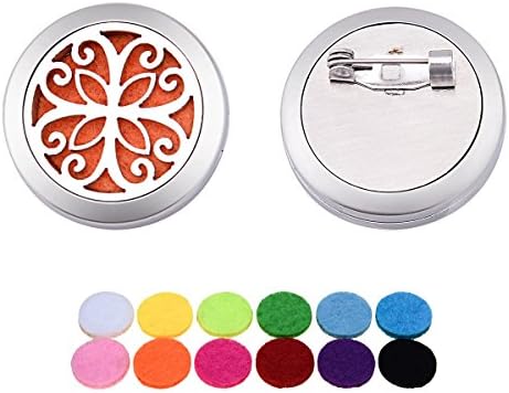 Aromatherapy Essential Oil Diffuser Brooch 25mm Stainless steel hollow butterfly flower fragrance