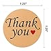 1000 Thank You Stickers, 1.5” Heart & 1.2” Circle Stickers – Removable and Adhesive Label Kraft Paper