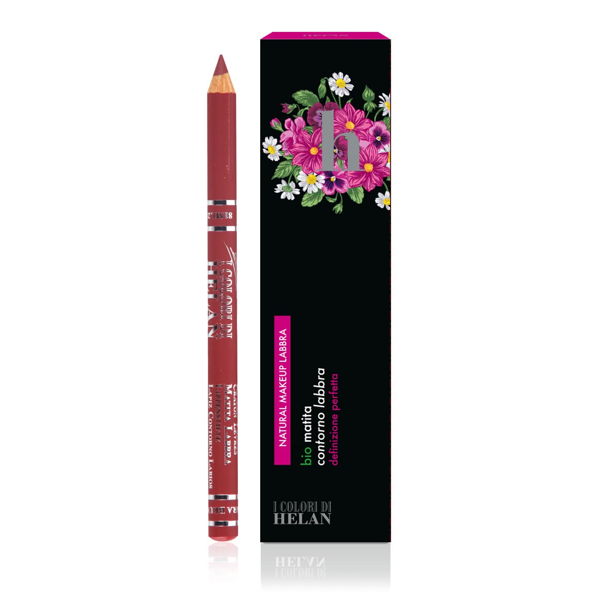 Helan I Colori - Lip Liner for Makeup & Lip Contour with Vitamin E & Coconut Oil - Bio, Vegan & Gluten Free Lip Pencil with Moisturising Action, Precise Application - Made in Italy, Marsala