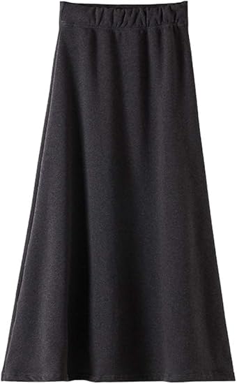 Amazon デイブリー Davely 裏起毛 マキシスカート Aライン 裏ファー あったか 防寒 ロング丈 ロングスカート 秋冬 M ダークグレー スカート 通販