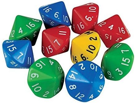 Tarquin D16 Dice: 16 Face (Pack of 5)