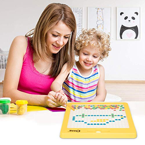BMAG Magnetic Drawing Pad, Creative Doodle Board, Magnatab Toys, Magnetic M&M Dots Drawing Tablet, Educational Travel Doodle Toys for Toddler Kids Children (Large)