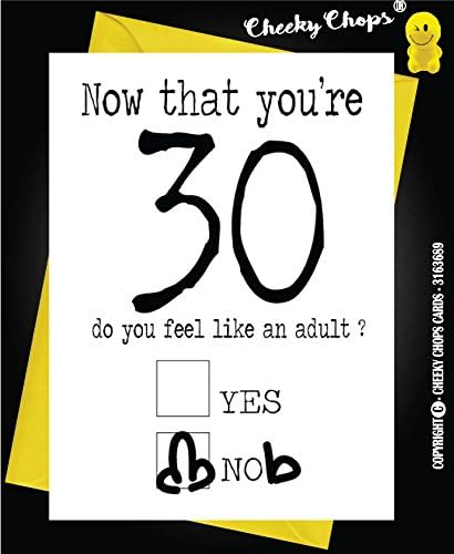 Funny Milestone Birthday Card For Him - 21st, 30th, 40th, 50th, 60th Age Range Collection (30th), Vibrant, Standard