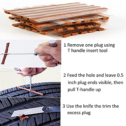 DAIFUQIHUA 50 Pcs Tire Plugs, The Strings of Tire Repair Kit, Tire Patch Plugs, Plugs to Fix A Flat, Suits Bike, Car, ATV, UTV, Motorcycle, Wheelbarrow