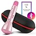 Karaoke-Mike MIKEY: Multipurpose Handheld Wireless Portable Microphone and Speaker for Bluetooth Audio Devices, Use with Androids and iOS in 3 Colors (Pink) Just Add Summer
